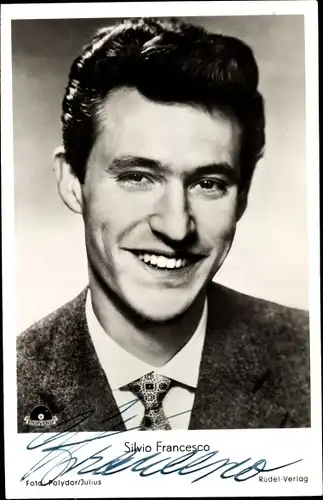 Ak Sänger und Schauspieler Silvio Francesco, Portrait, Autogramm, Polydor Schallplatten