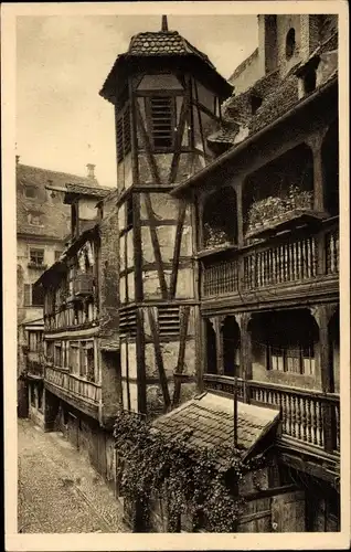 Ak Straßburg Straßburg Alsace Bas Rhin, Cour du Corbeau