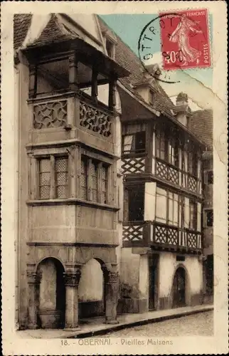 Ak Obernai Alsace Bas Rhin, Alte Häuser