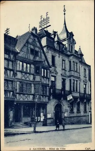 Ak Saverne Bas Rhin, Blick auf das Rathaus, Kinder