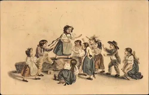 Ak Bâle Basel Stadt Schweiz, Sammlung T.H.E., Gottfried Mind 1768-1814, Kinder, Pro Juventute