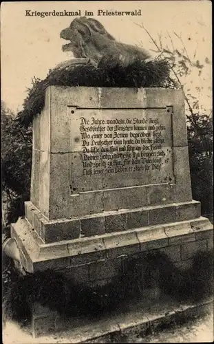 Ak Montauville Meurthe et Moselle, Kriegerdenkmal im Priesterwald