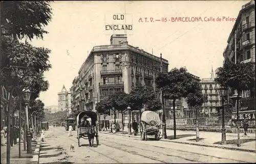 Ak Barcelona Katalonien Spanien, Calle de Pelayo