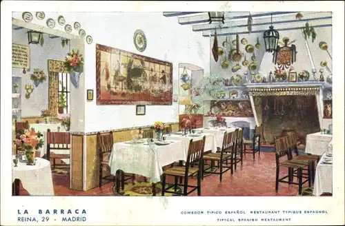 Ak Madrid Spanien, La Barraca, Reina, Comedor Tipico Espanol, Restaurant