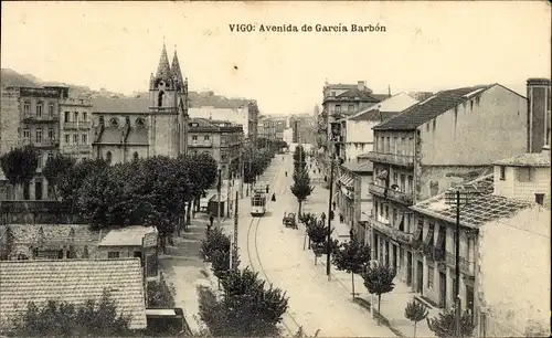 Ak Vigo Galicien Spanien, Avenida de Garcia Barbon