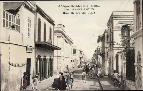 Ak Saint Louis Senegal, Gesamtansicht der Rue Brière de l&#39;Isle