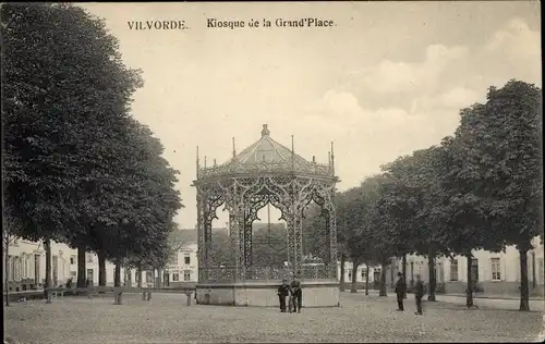 Ak Flämisch-Brabant von Vilvoorde, Kiosk des Grand&#39;Place