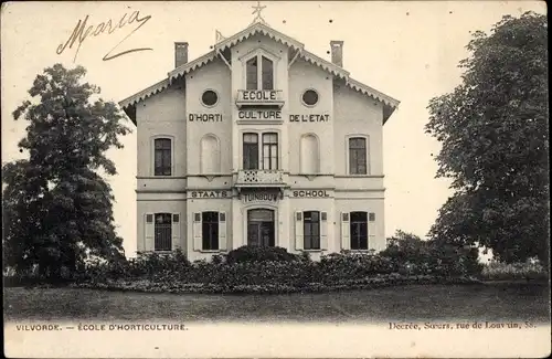 Ak Vilvoorde Flämisch-Brabant, Schule für Gartenbau