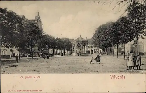 Postkarte Flämisch-Brabant von Vilvoorde, La Grand Place