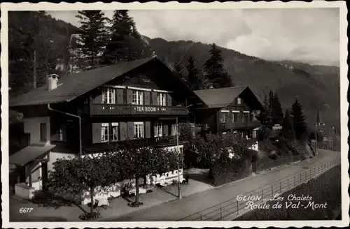 Ak Glion Montreux Kanton Waadt, Les Chalets, Route de Val-Mont, Teestube