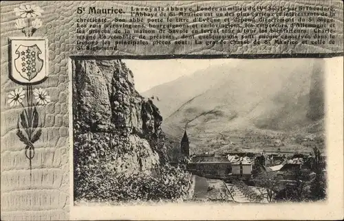 Passepartout Ak St Maurice Kanton Wallis Schweiz, Die Königliche Abtei