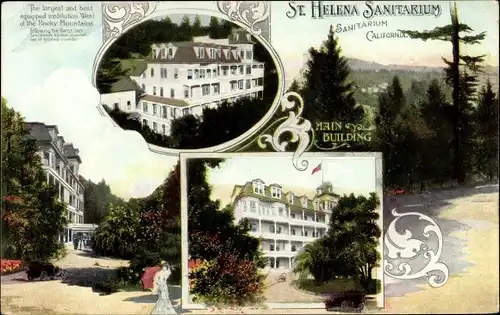 Ak Sankt Helena, Kalifornien, USA, St. Helena Sanitarium, Kurort, Rocky Mountains