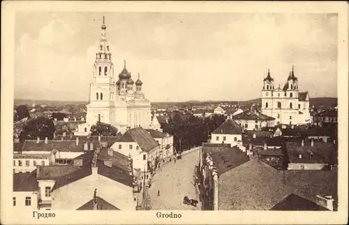 Ak Hrodna Grodno Weißrussland, Stadtbild, Kirchen
