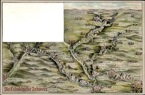 Landkarten Ak Gößweinstein im Kreis Forchheim Oberfranken, Fränkische Schweiz