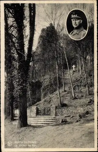 Ak Marche les Dames Wallonien Namur, Le Rocher du Roi, Albert 1er