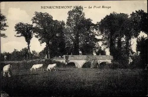 Ak Henrichemont Cher, Le Pont Rouge
