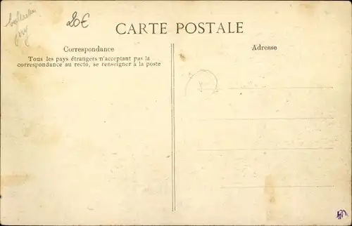 Ak Circuit de l'Est d'Aviation 1910, Arrivée de Legagneux, troisieme sur biplan Farman