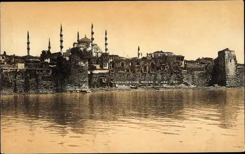 Ak Konstantinopel Istanbul Türkiye, Sultan-Ahmed-Moschee und Ruinen des Justinianpalastes