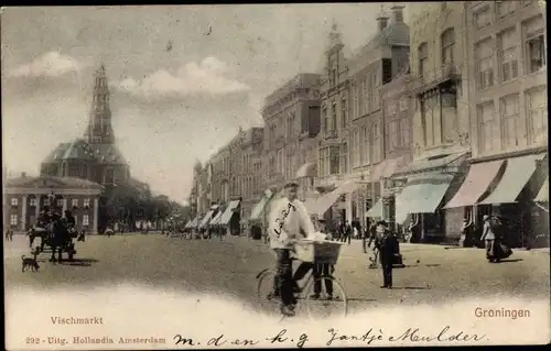 Ak Groningen Niederlande, Vischmarkt