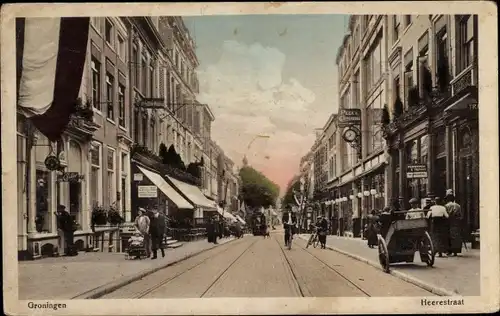 Ak Groningen Niederlande, Heerestraat