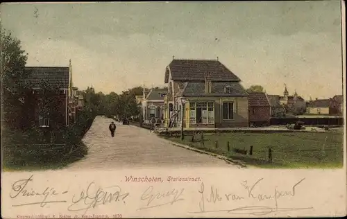 Ak Winschoten Groningen Niederlande, Stationstraat