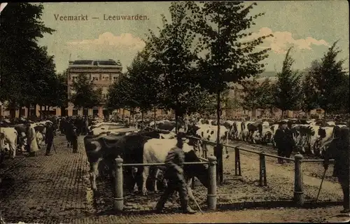 Ak Leeuwarden Friesland Niederlande, Veemarkt