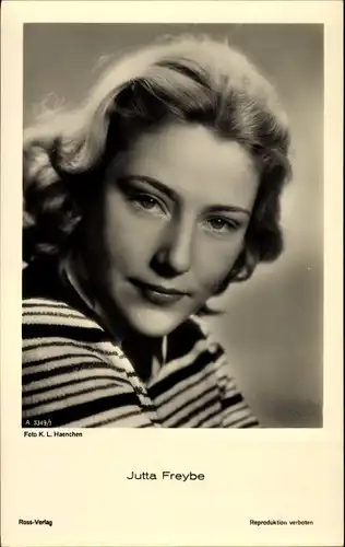 Ak Schauspielerin Jutta Freybe, Ross Verlag A 3349 1, Portrait