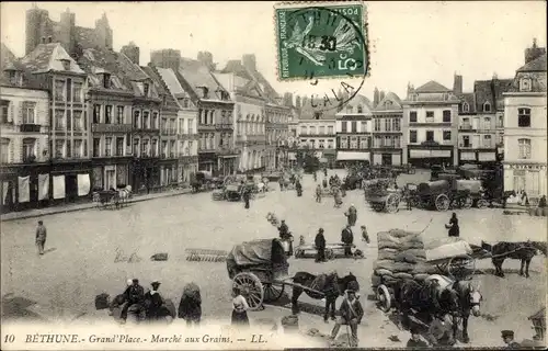 Ak Béthune Pas de Calais, Marche aux Grains