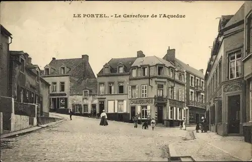 Ak Le Portel Pas de Calais, Le Carrefour de l'Aqueduc