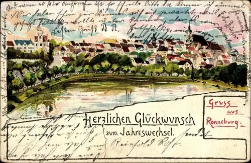 Litho Ronneburg in Thüringen, Gesamtansicht, Jahreswechsel