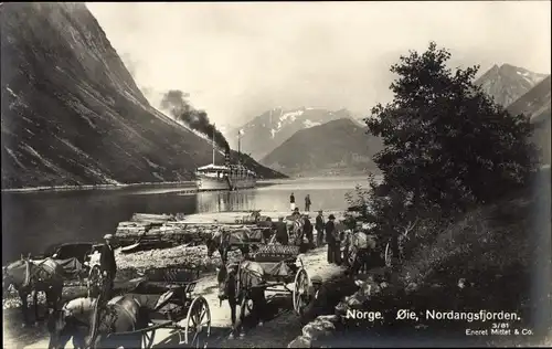 Ak Oie Norwegen, Dampfer, Nordangsfjorden