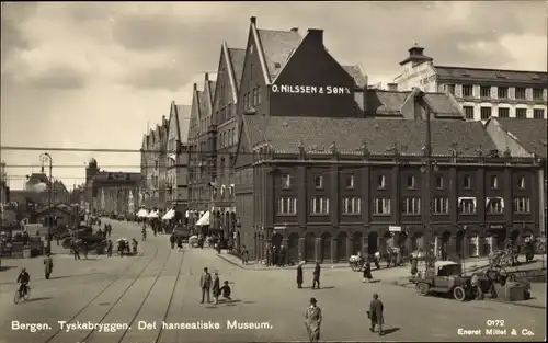 Ak Bergen Norwegen, Tyske Bryggen, Det hanseatiske Museum