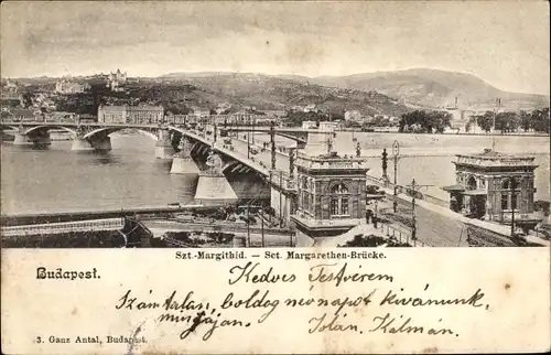 Ak Budapest Ungarn, Sct. Margarethen-Brücke