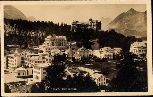 Ak Sils Maria Sils im Engadin/Segl Kt. Graubünden Schweiz, Blick auf den Ort