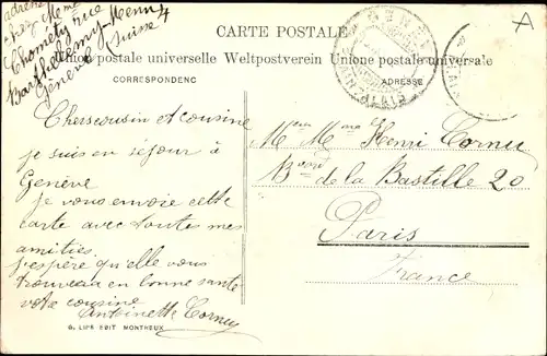 Ak Genf, Pont du Mont Blanc et le Mouettes, Passanten