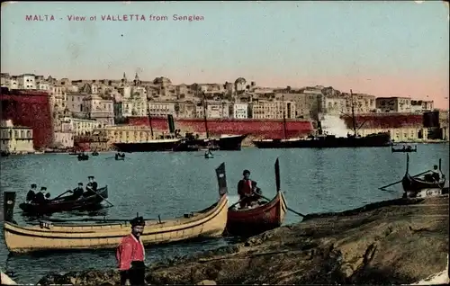 Ak Valletta Malta, Stadtansicht von Senglea