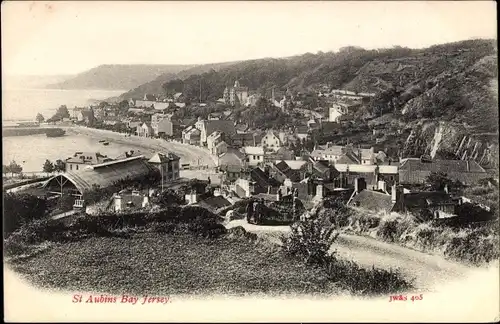 Ak Saint Aubin Channel Island Jersey, Panorama