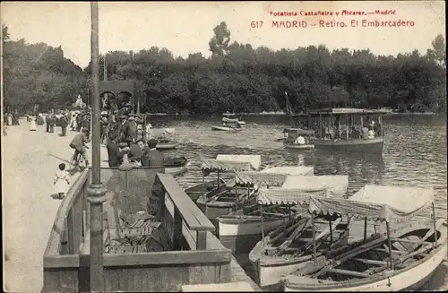 Ak Madrid Spanien, Retiro, El Embarcadero