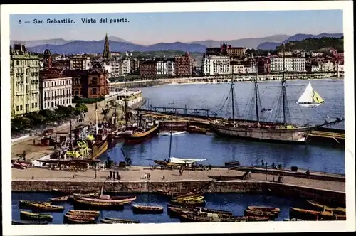 Ak Donostia San Sebastian Baskenland, Vista del Puerto