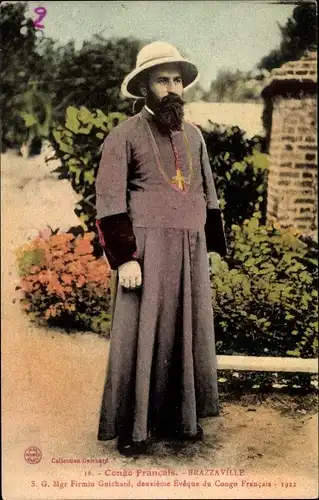 Ak Brazzaville Französisch Kongo, S. G. Mgr. Firmin Guichard, deuxieme Eveque du Congo Francais