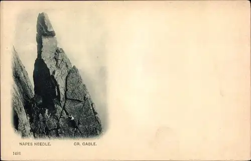 Ak Lake District Cumbria England, Napes Needle, Gr. Gable, Felsformation
