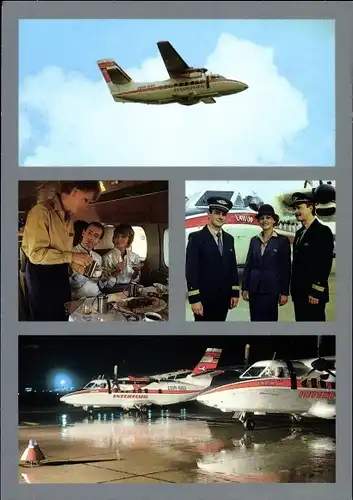 Ak Deutsches Passagierflugzeug, Interflug, Piloten, Stewardess