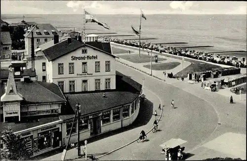 Ak Nordseebad Duhnen Cuxhaven, Strandhotel und Promenade
