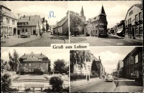 Ak Lohne in Oldenburg, Teilansichten, Straßenpartie