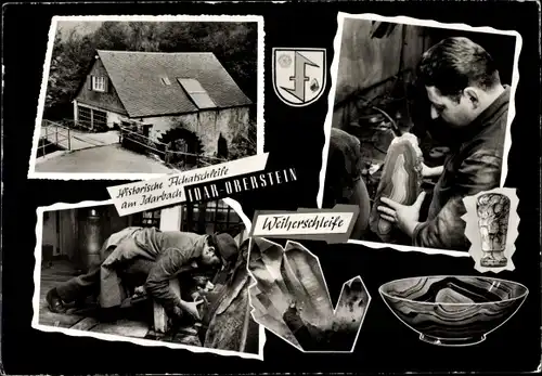 Ak Idar Oberstein an der Nahe, Historische Achatschleife am Idarbach