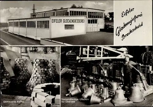 Ak Brockscheid in der Eifel, Eifeler Glockengießerei Johannes Mark, Glockengießer, gemauerte Kerne