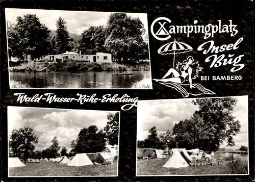 Ak Bug Bamberg in Oberfranken, Campingplatz, Zeltplatz