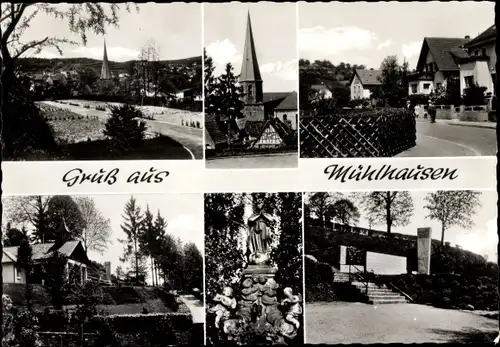 Ak Mühlhausen im Kraichgau Baden?, Kirche, Denkmal, Teilansicht