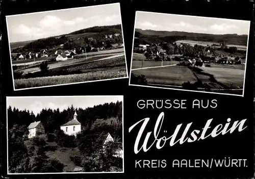 Ak Wöllstein in Rheinhessen, Gasthof Talblick, Panorama vom Ort