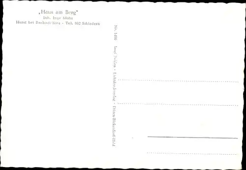 Ak Rosbach Windeck an der Sieg, Haus am Berg, Inneres, Panorama vom Ort